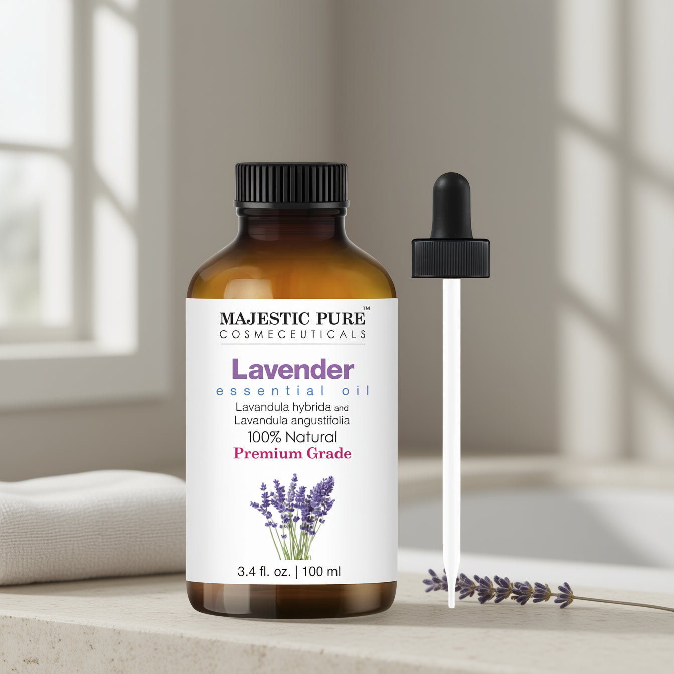 Pure Bliss Lavender Essential Oil USDA Certified (3.4 oz)