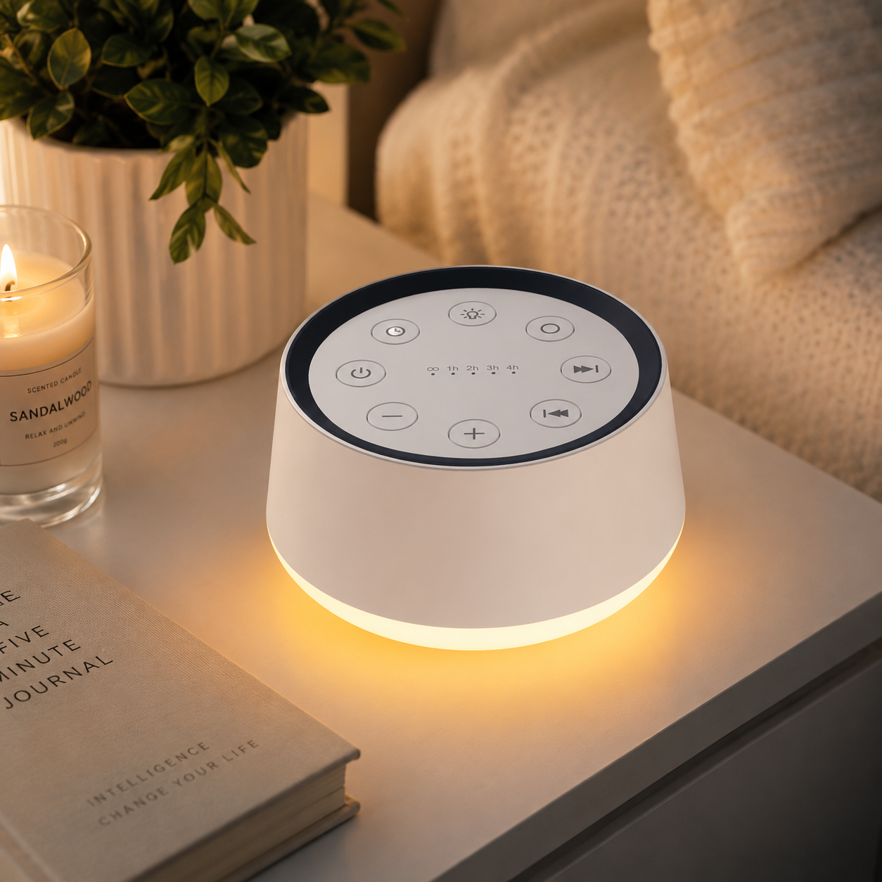Soothing Sound Machine — 30 Noises & 12-Color Night Light for Deep Sleep