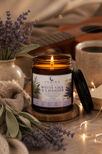 White Sage & Lavender Soy Candle – 9 oz | Calming Aromatherapy