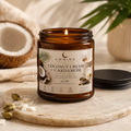 Coconut Cream + Cardamom Soy Candle – 9 oz | 50+ Hour Burn