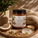 Coconut Cream + Cardamom Soy Candle – 9 oz | 50+ Hour Burn