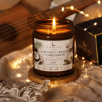 Coconut Cream + Cardamom Soy Candle – 9 oz | 50+ Hour Burn