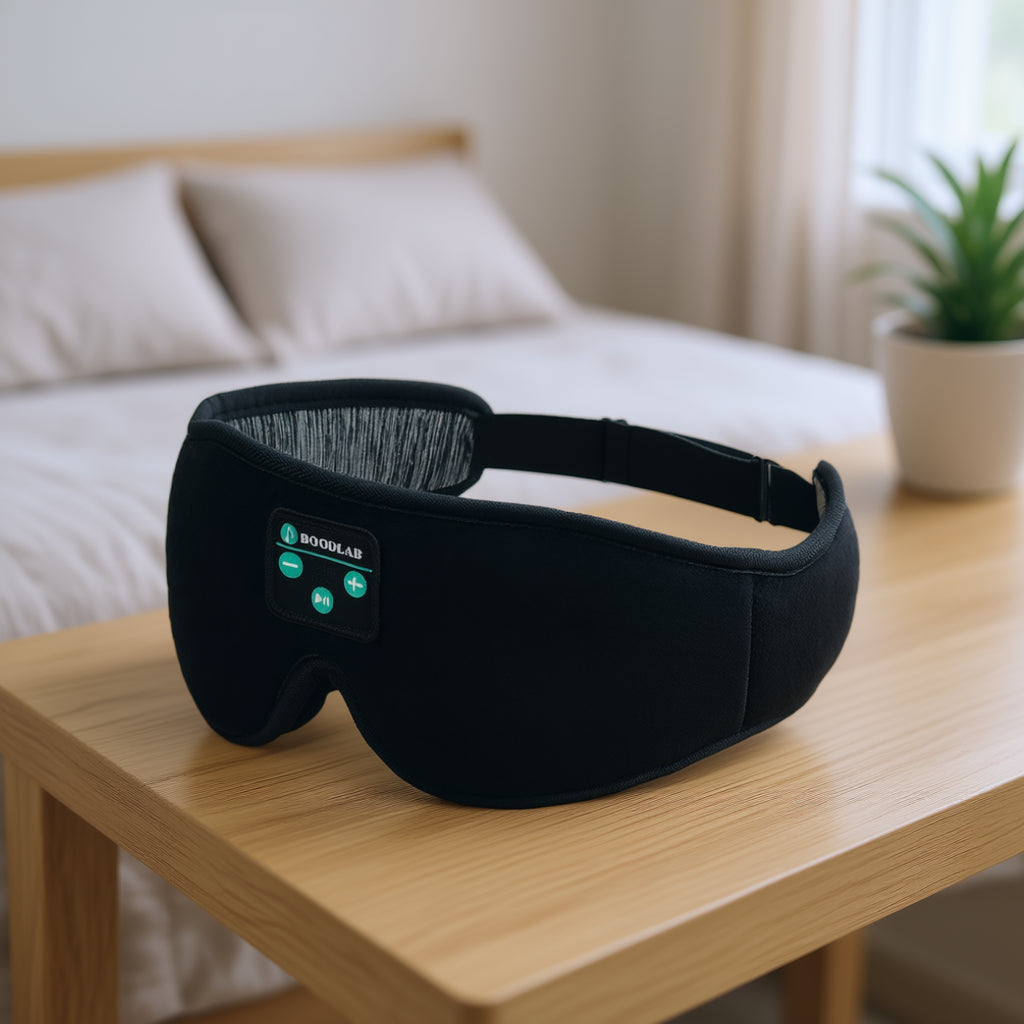 Bluetooth Sleep Mask with Wireless Headphones — Side Sleeper Design, Washable