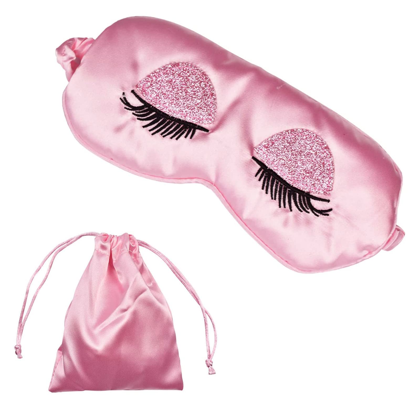 Silk Bliss Eye Mask for Travel - Soft, Breathable Pink Satin