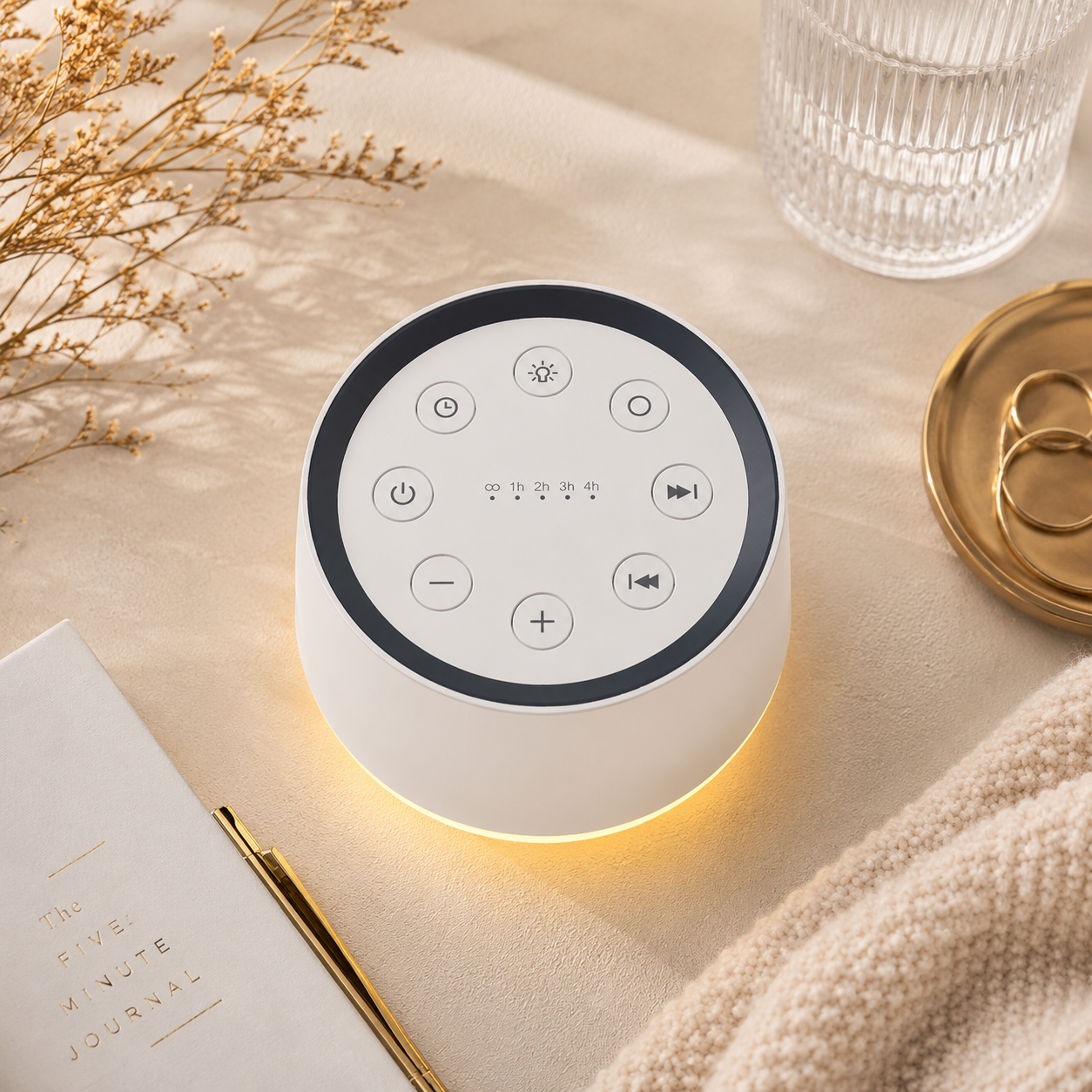 Soothing Sound Machine — 30 Noises & 12-Color Night Light for Deep Sleep
