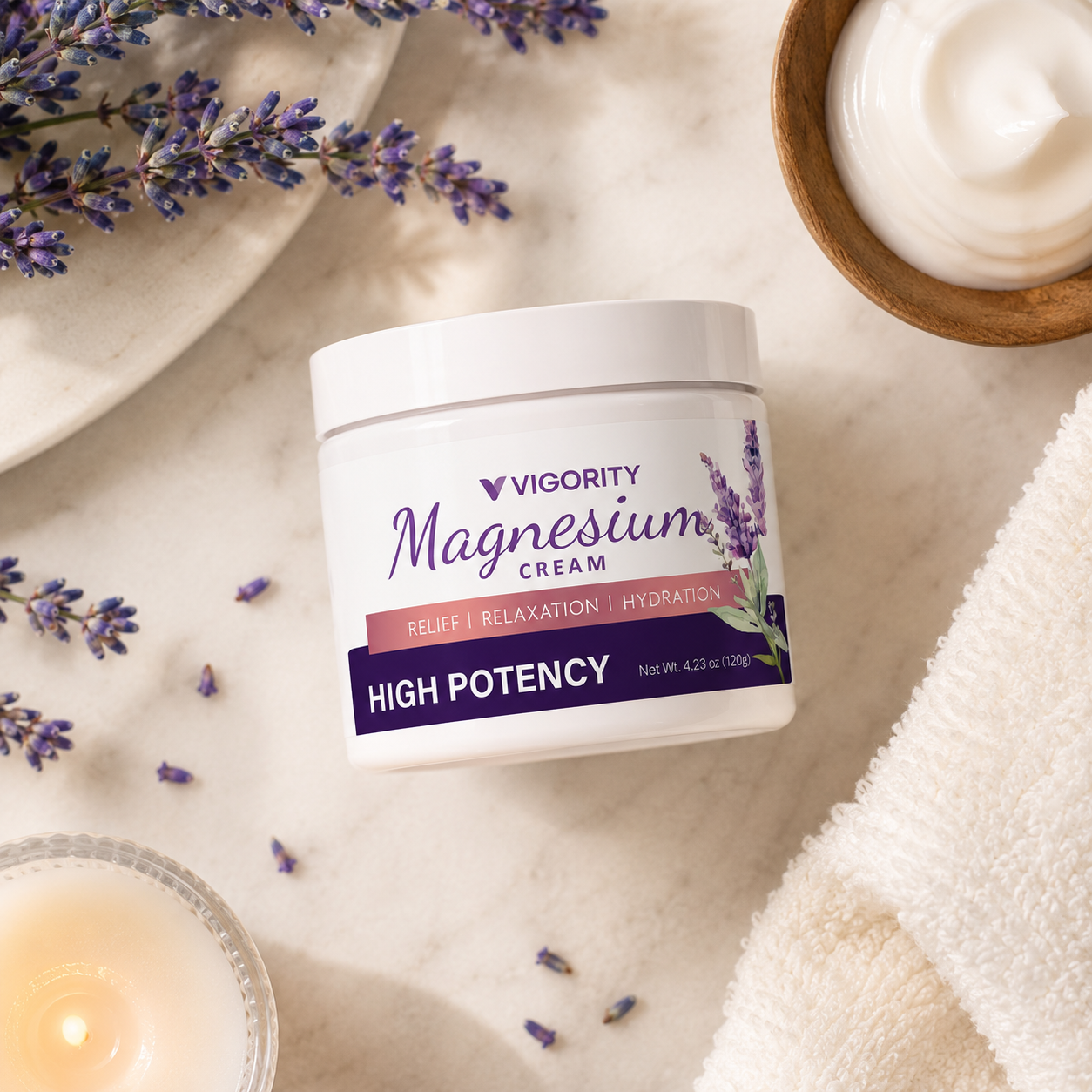 Lavender Magnesium Cream — Leg Cramp Relief