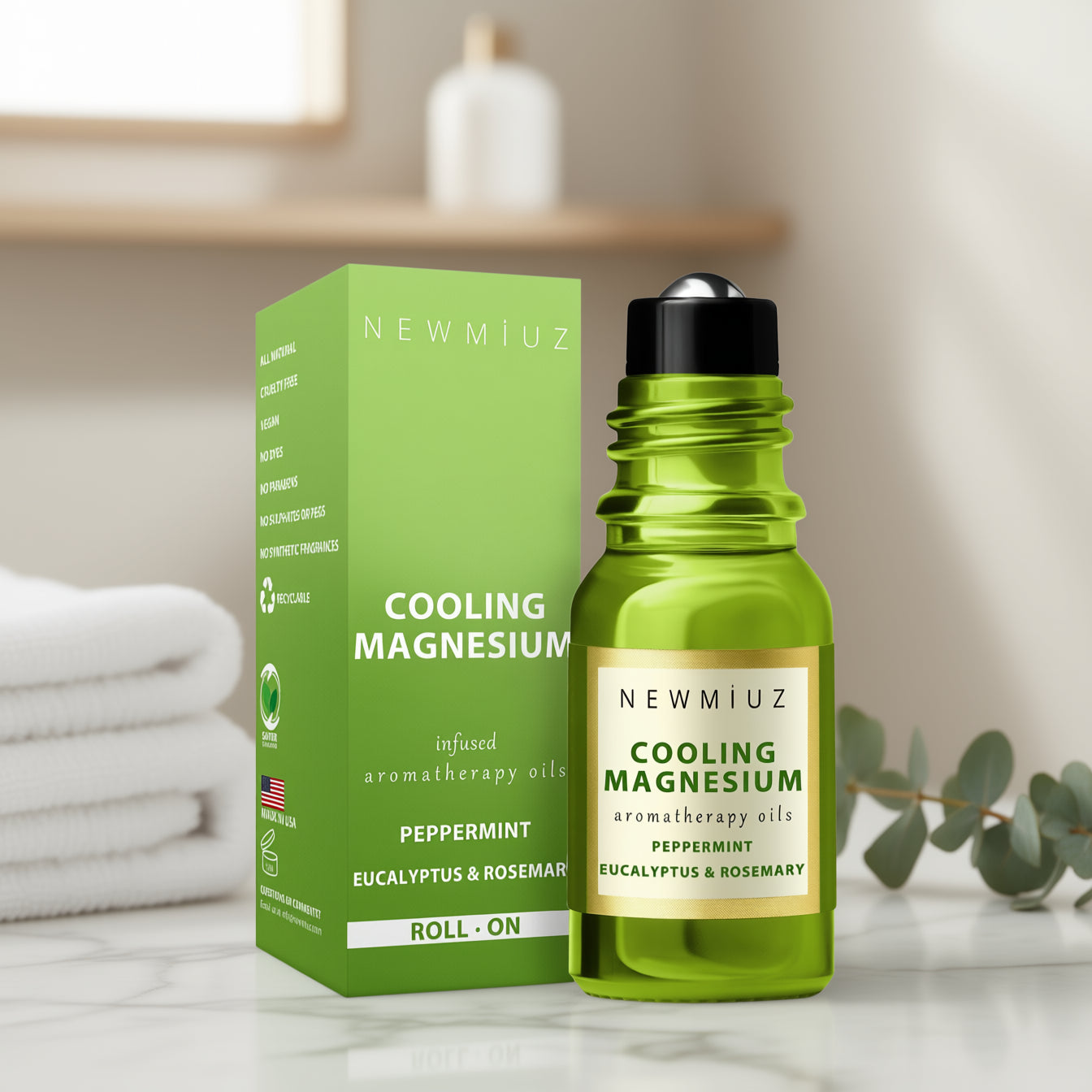 Migraine Relief Magnesium Roller with Peppermint & Eucalyptus