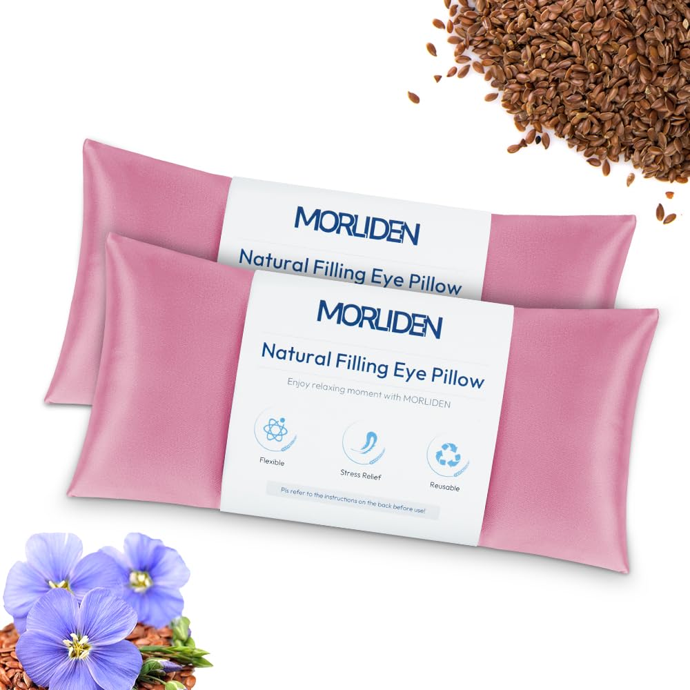 Soothing Yoga Eye Pillows - Microwavable & Chilled 2-Pack (Pink)