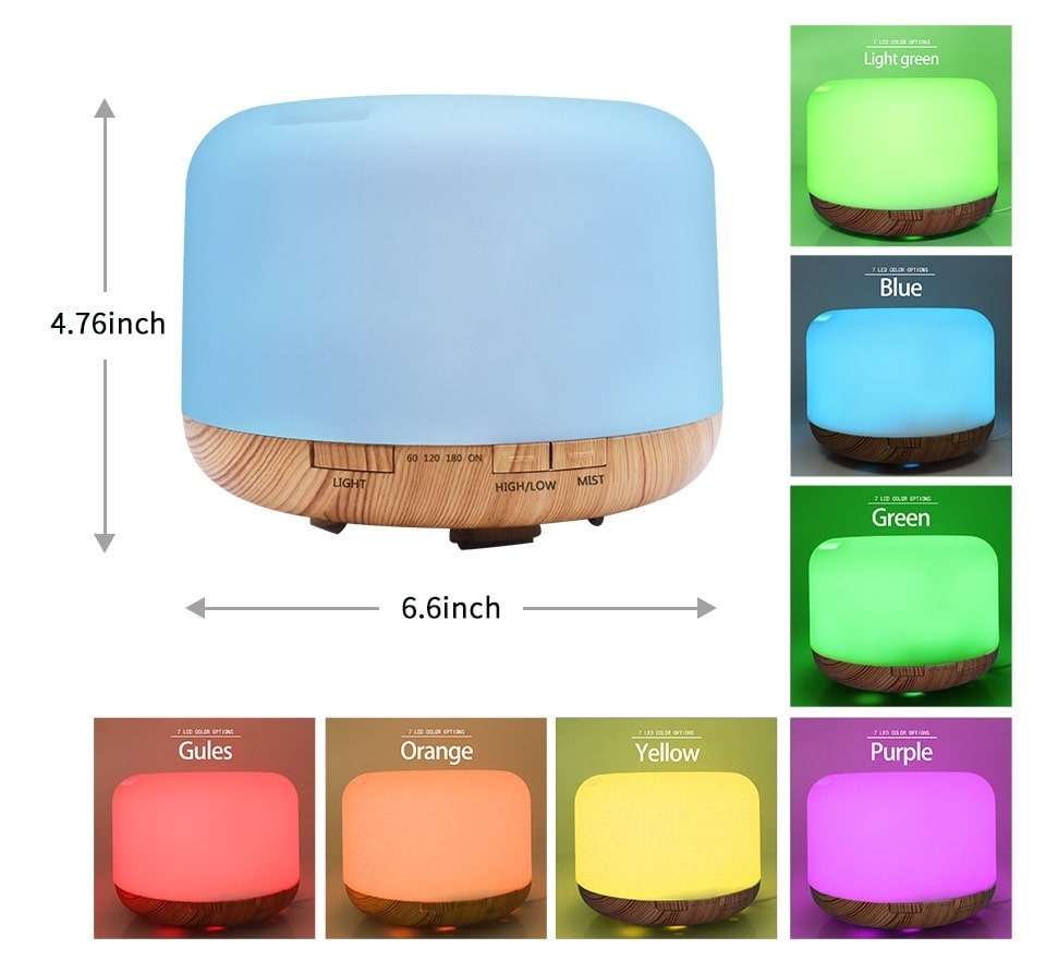 Multi-Color Ultrasonic Aromatherapy Diffuser with Remote