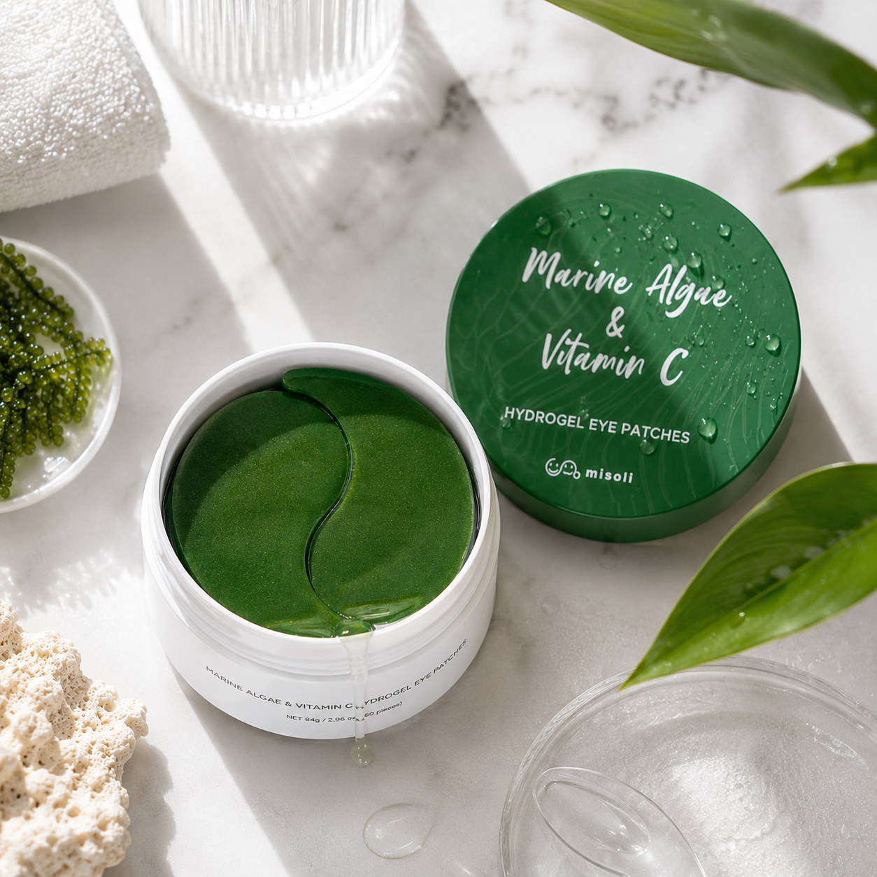 Marine Algae & Vitamin C Hydrogel Eye Patches — Dark Circles, Puffiness & Anti-Aging