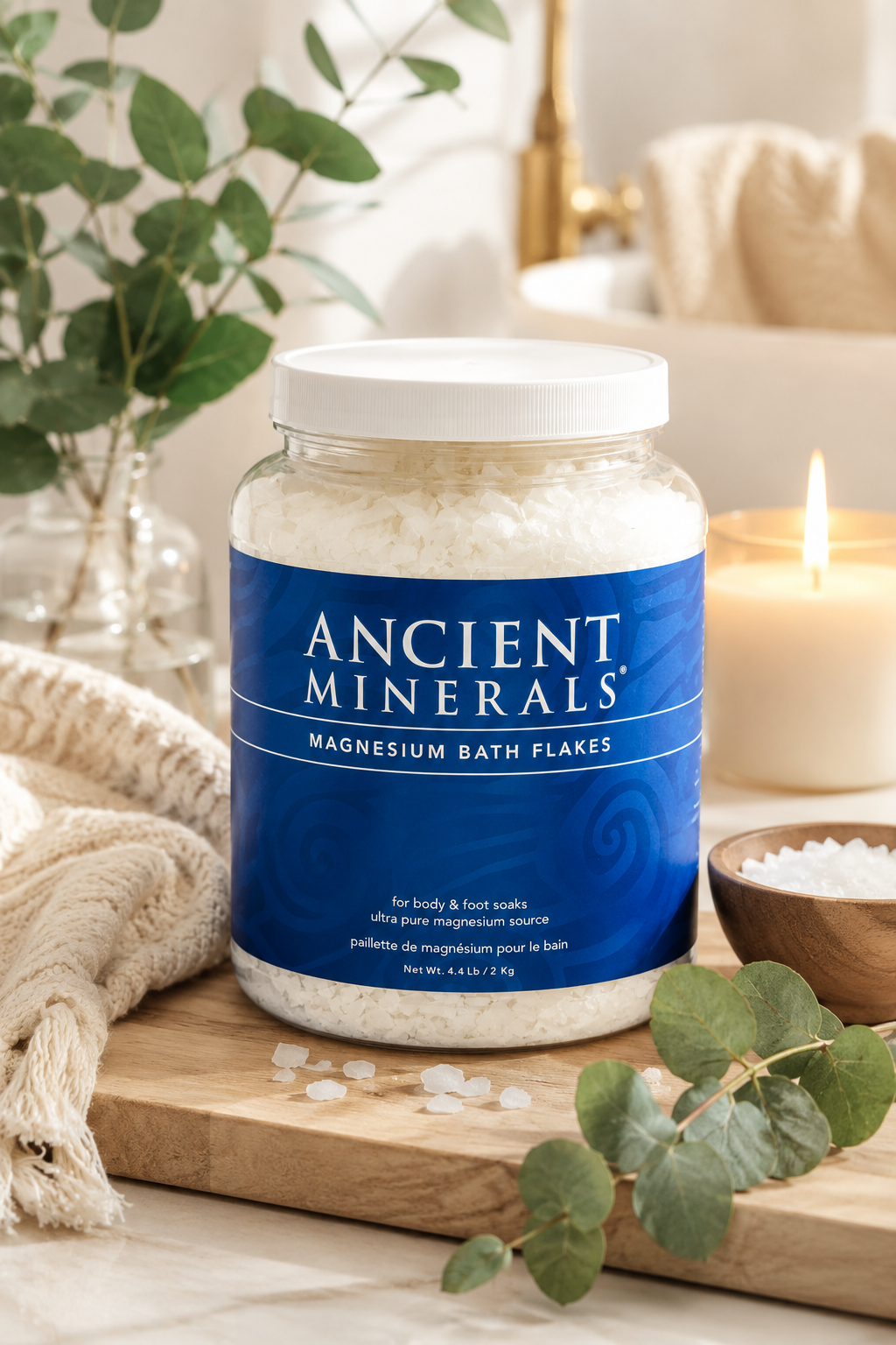 Ancient Minerals Magnesium Bath Flakes 4.4lb | Pure Zechstein