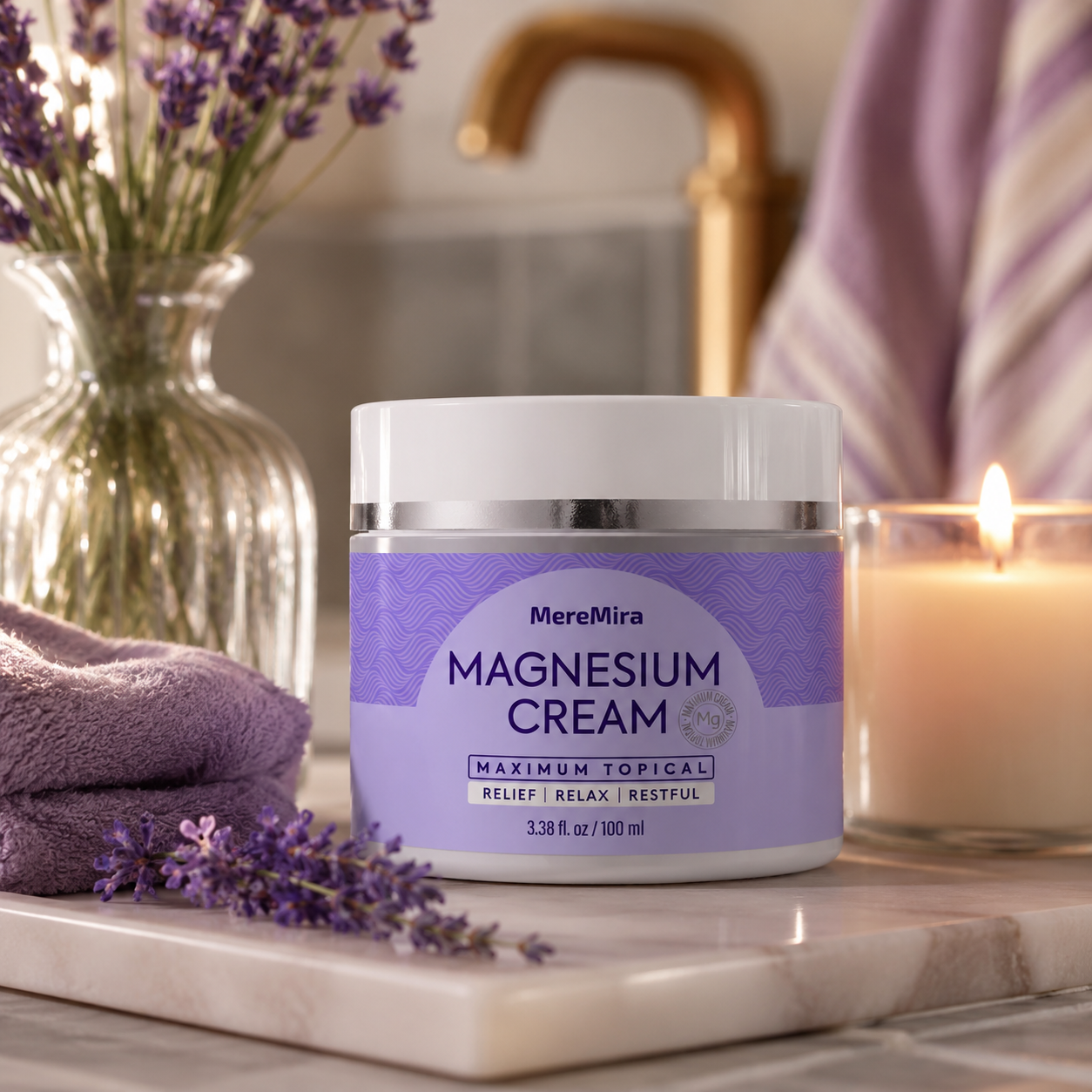 Lavender Magnesium Cream — Sleep & Muscle Relief