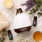 Ultrasonic Essential Oil Diffuser | 300ml Quiet Wood Grain Aromatherapy Diffuser with LED