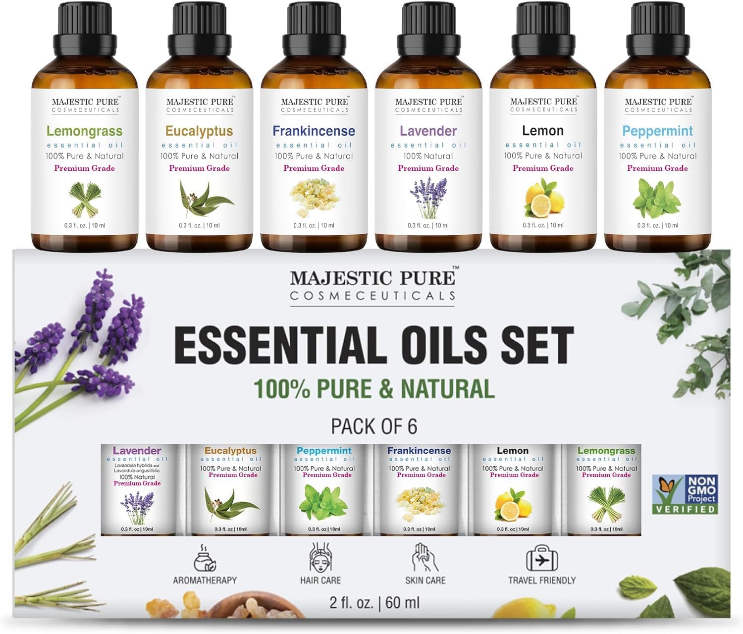 Pure Essence Essential Oils Set - 6 x 10ml