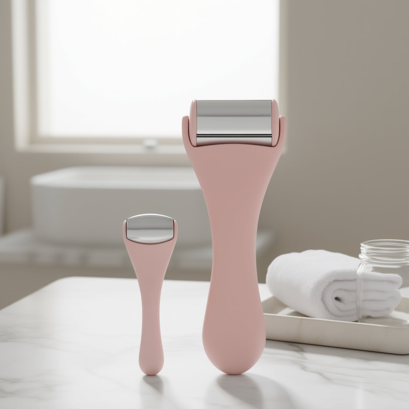 Soothing Skin Ice Roller Duo - Eye & Face Relief Kit (Pink)