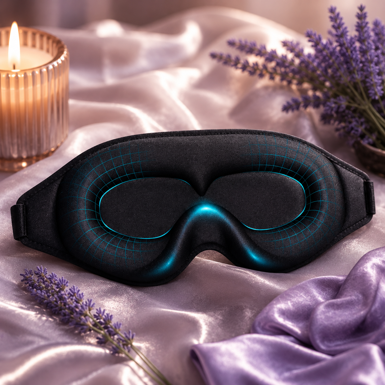 3D Total Blackout Sleep Mask | Memory Foam Contoured Eye Mask for Deep Sleep