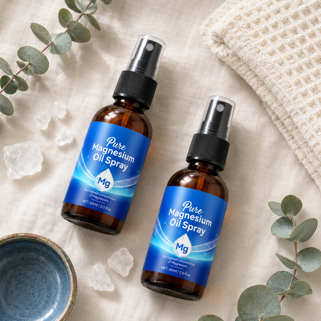 Two bottles of Pure Magnesium Oil Spray by Unwind Collective