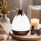 Ultrasonic Essential Oil Diffuser | 300ml Quiet Wood Grain Aromatherapy Diffuser with LED