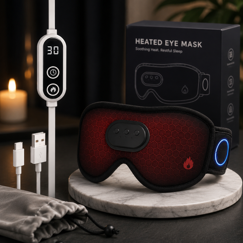3-in-1 Heated Bluetooth Sleep Mask — Wireless Audio, Heat Therapy & Total Blackout for Deep Sleep