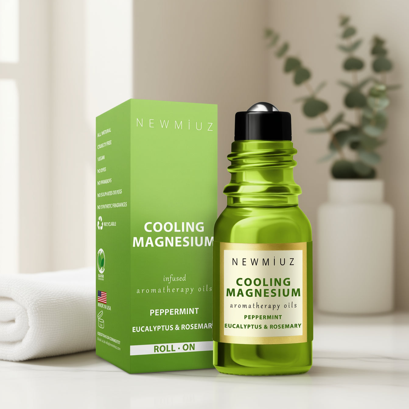 Migraine Relief Magnesium Roller with Peppermint & Eucalyptus