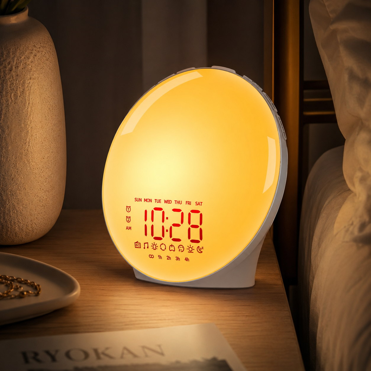 Sunrise Alarm Clock with FM Radio, Dual Alarms & Sleep Sounds