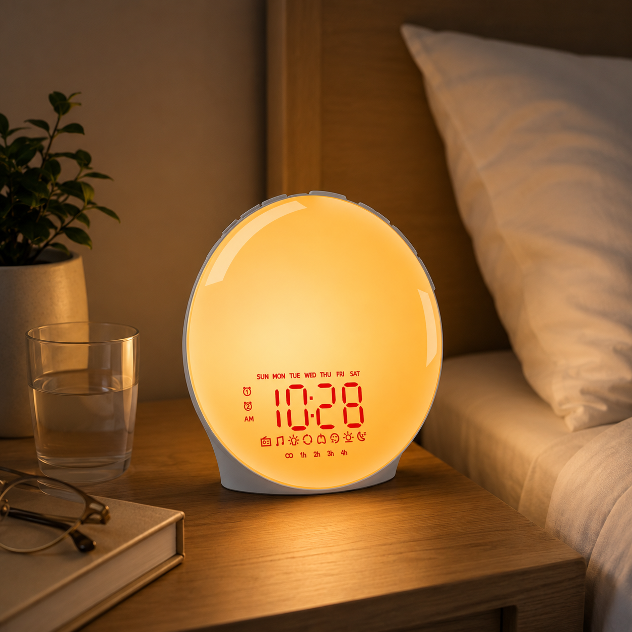 Sunrise Alarm Clock with FM Radio, Dual Alarms & Sleep Sounds