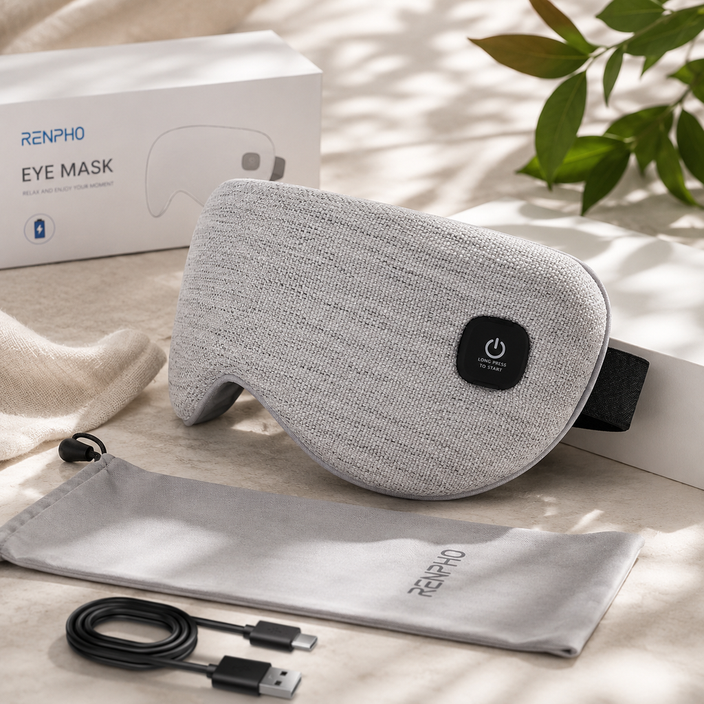 Cordless Heated Eye Mask for Dry Eyes, Styes & Migraine Relief — 30-Min Warm Compress, USB Powered