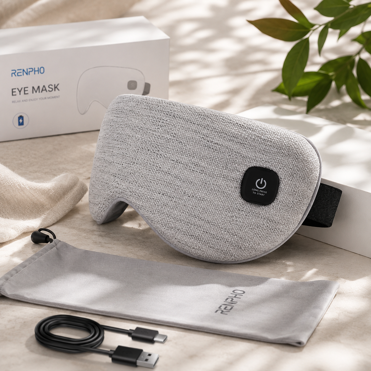 Cordless Heated Eye Mask for Dry Eyes, Styes & Migraine Relief — 30-Min Warm Compress, USB Powered