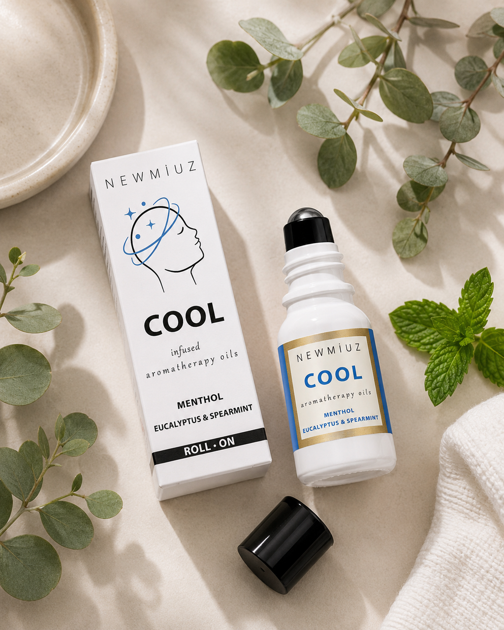 Headache Relief Roll-On Stick — Peppermint & Eucalyptus Aromatherapy for Tension & Sinus Headaches
