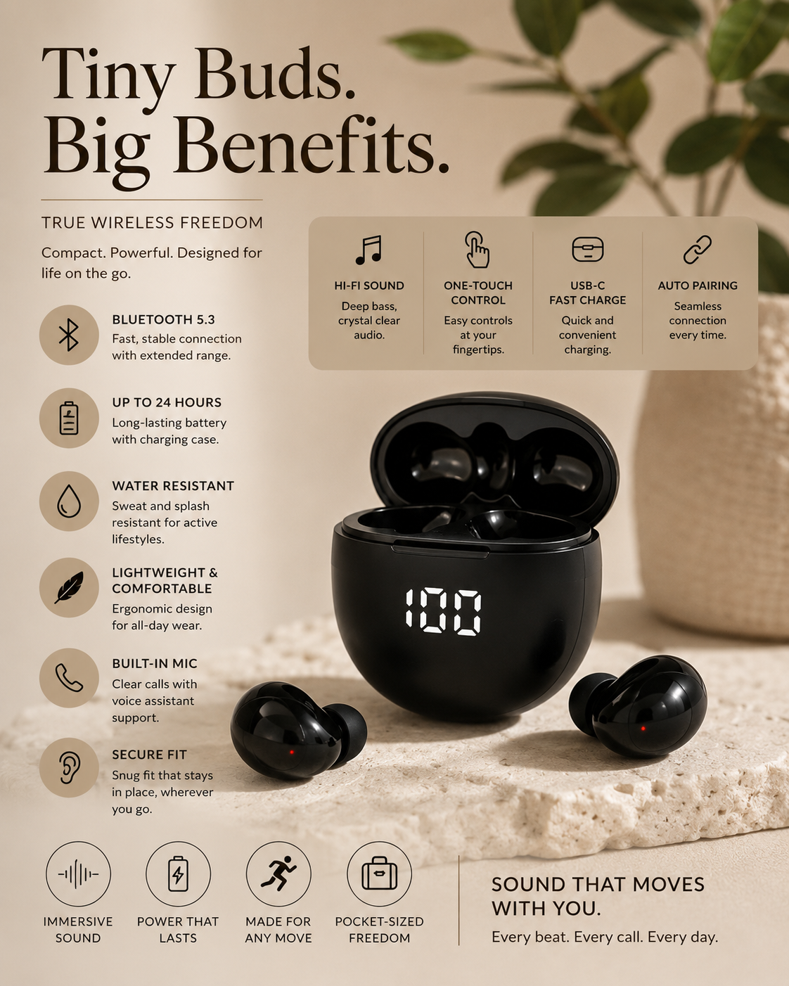 SilentNight Mini Sleep Earbuds – Ultra-Lightweight Wireless Earbuds for Side Sleepers