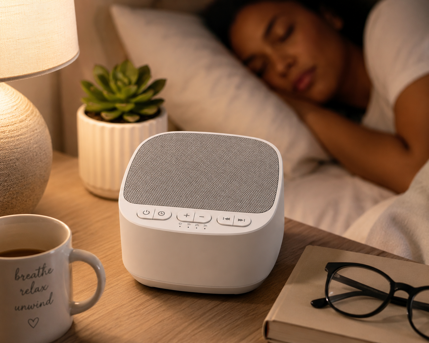 Serenity Sleep Sound Machine – 40 Non-Looping Sounds & Memory Function