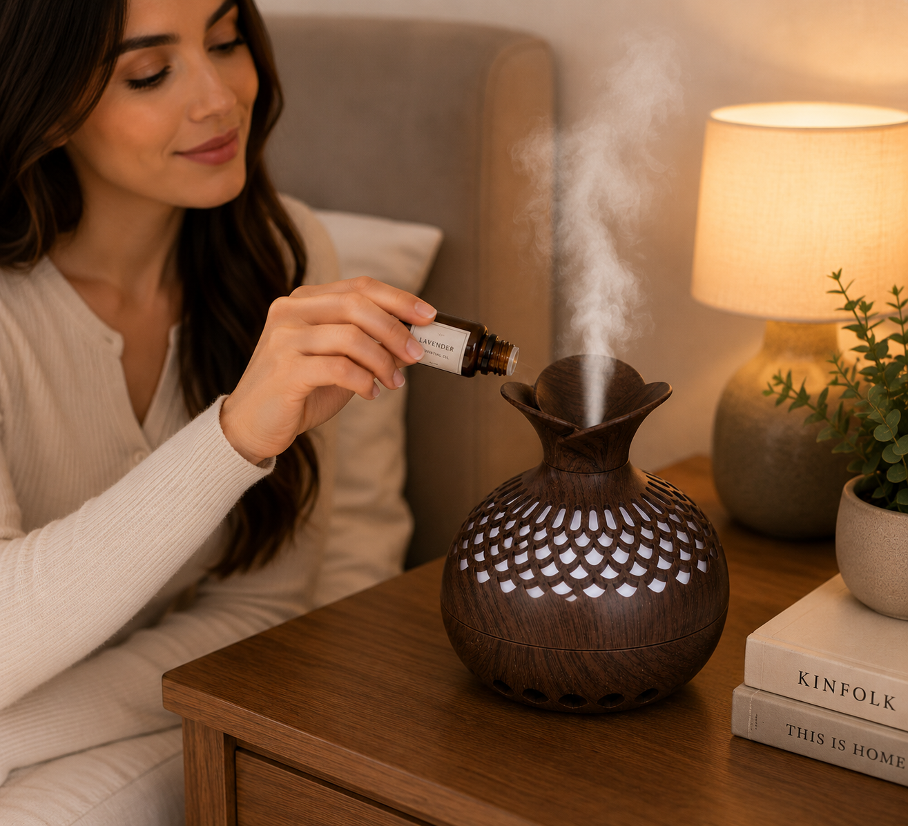 Compact Aroma Humidifier 300ml with Mood Light