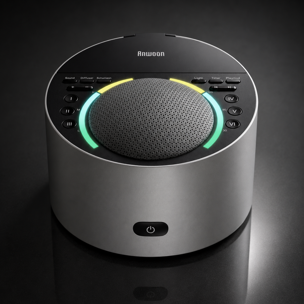 White Noise Sound Machine | 50+ Sleep Sounds, Night Light & Bluetooth — Metal Shell
