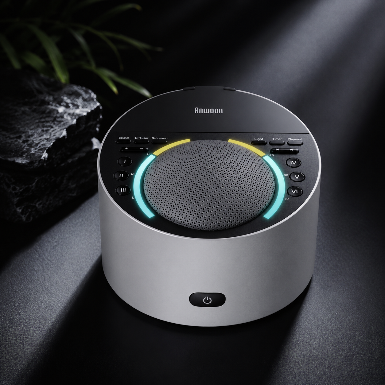 White Noise Sound Machine | 50+ Sleep Sounds, Night Light & Bluetooth — Metal Shell