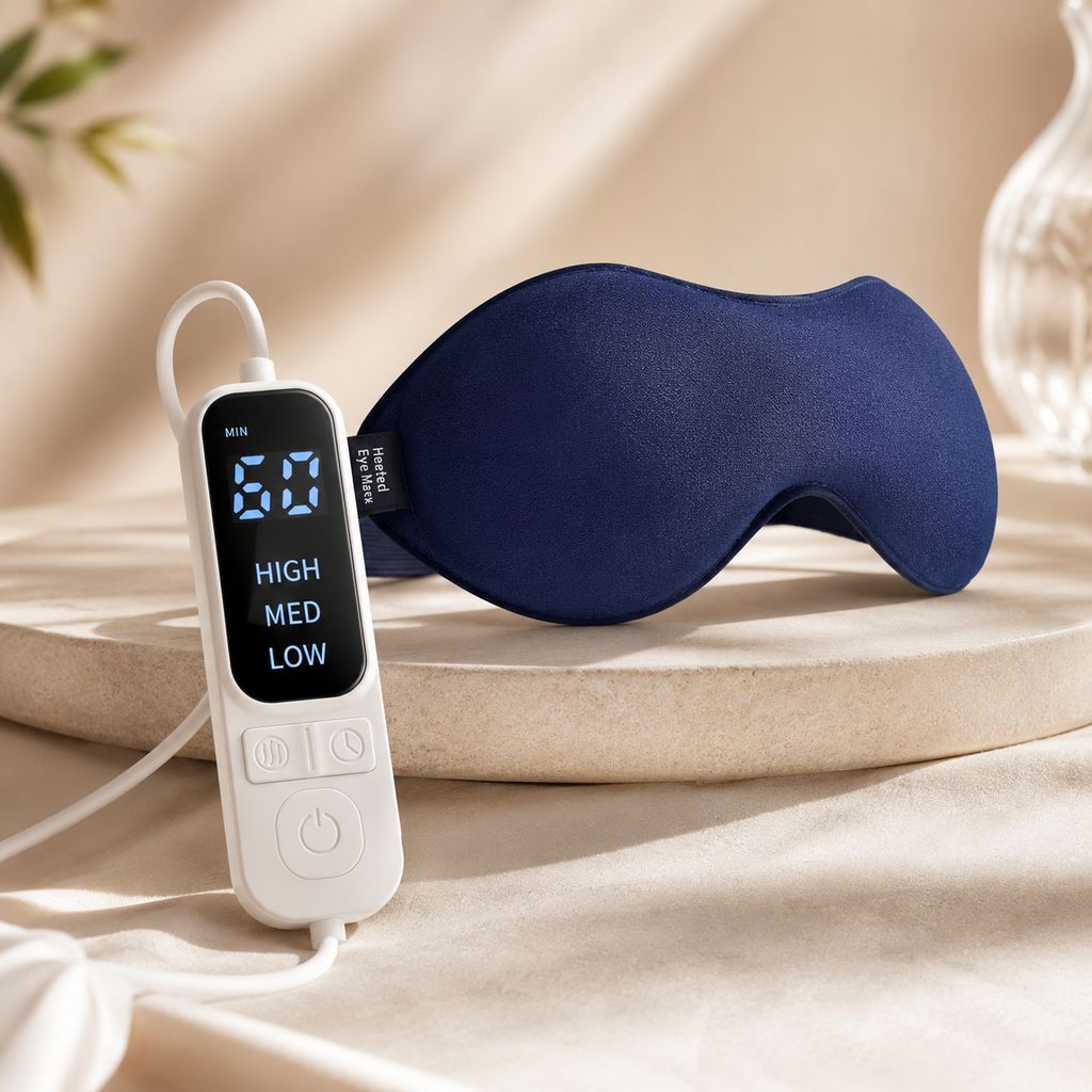 USB Heated Eye Mask for Dry Eyes & Migraines — 3 Heat Settings, Auto-Off Timer