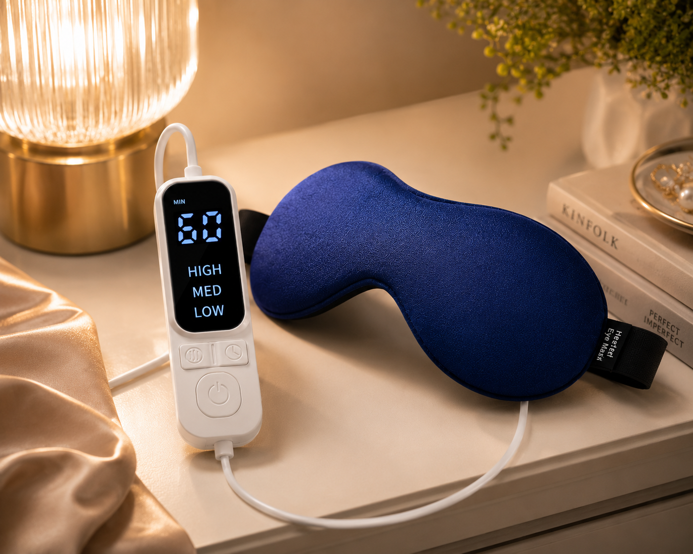 USB Heated Eye Mask for Dry Eyes & Migraines — 3 Heat Settings, Auto-Off Timer