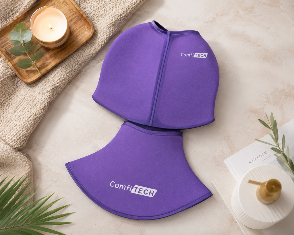 Migraine & Headache Relief Ice Cap Set — Cold Therapy Compression for Head & Neck