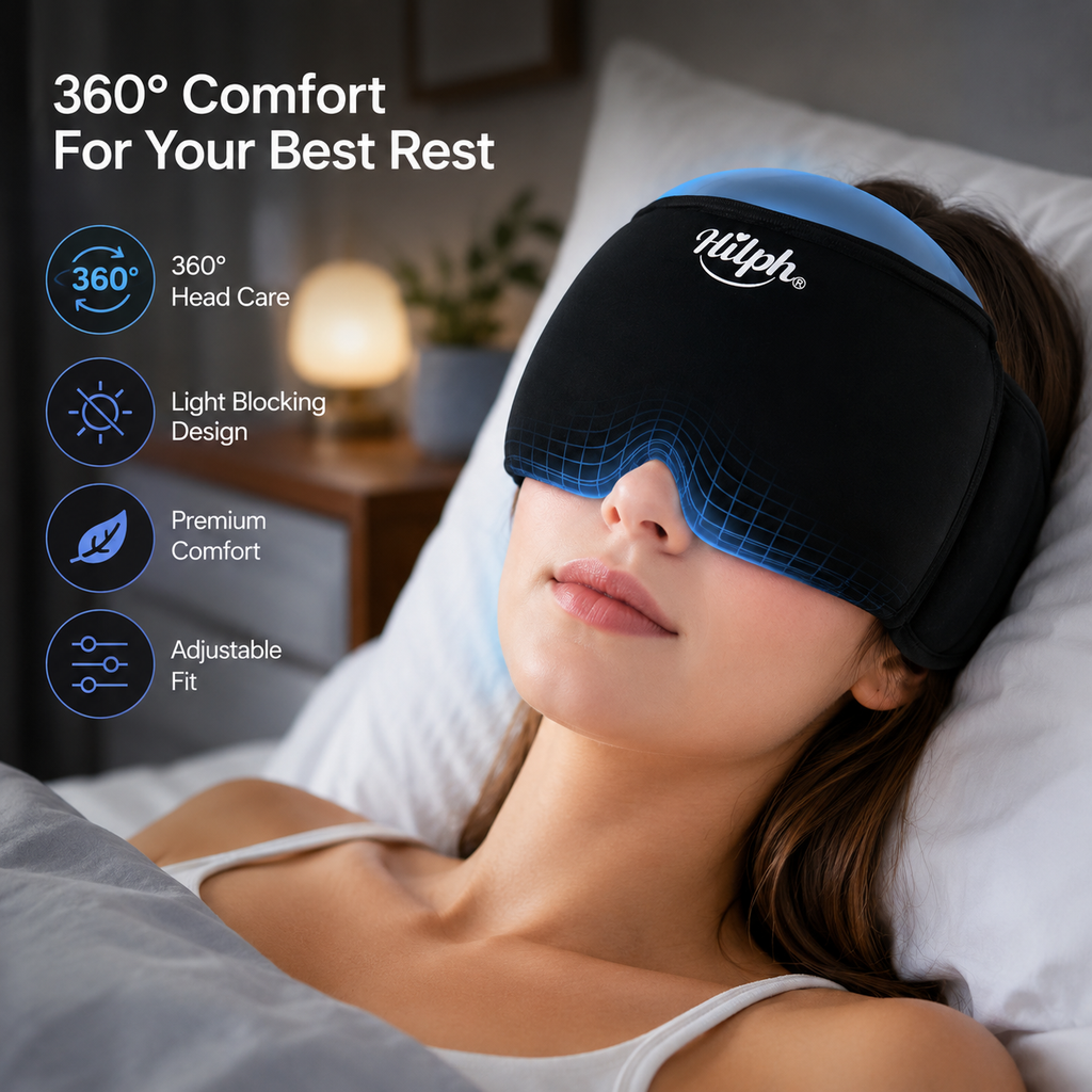 360° Migraine Relief Ice Cap — Full Head Coverage Cold & Hot Therapy