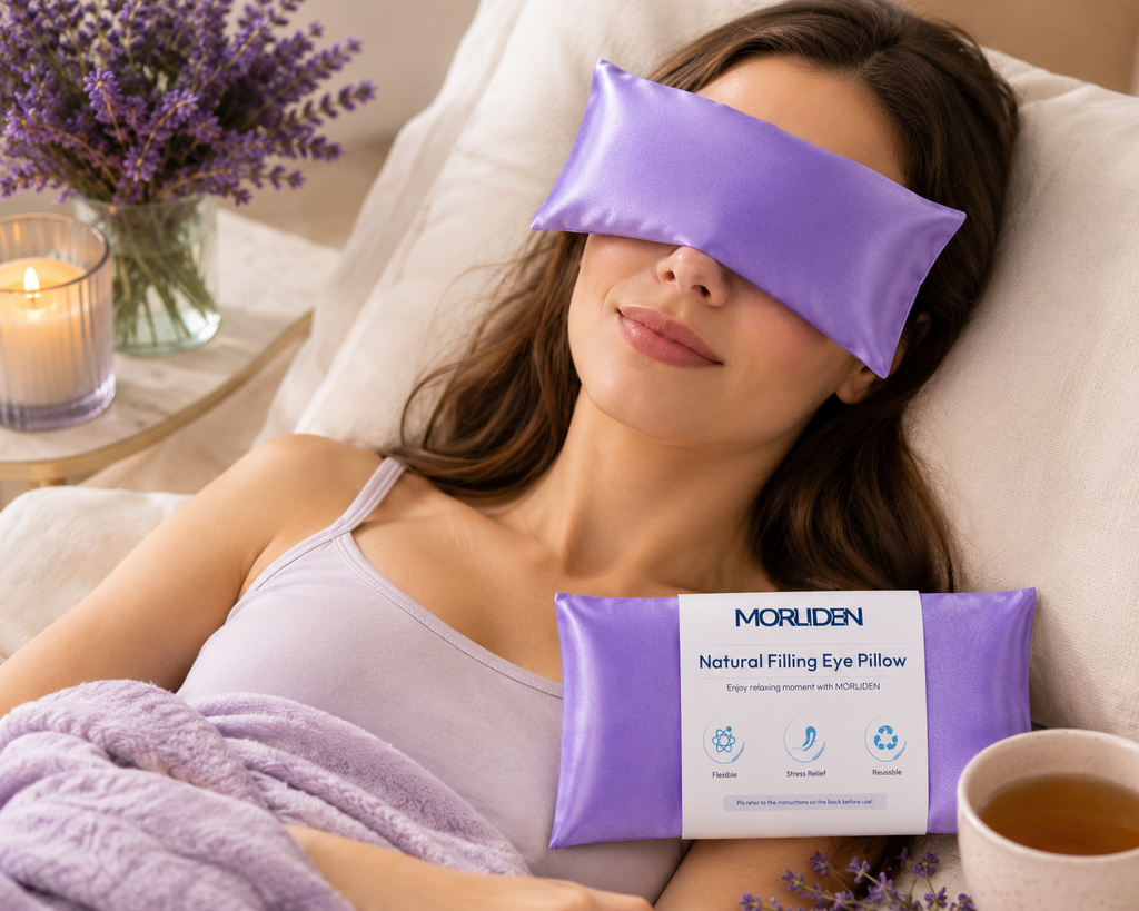 Lavender Eye Pillows for Sleep & Meditation — Flaxseed & Aromatherapy, 2-Pack