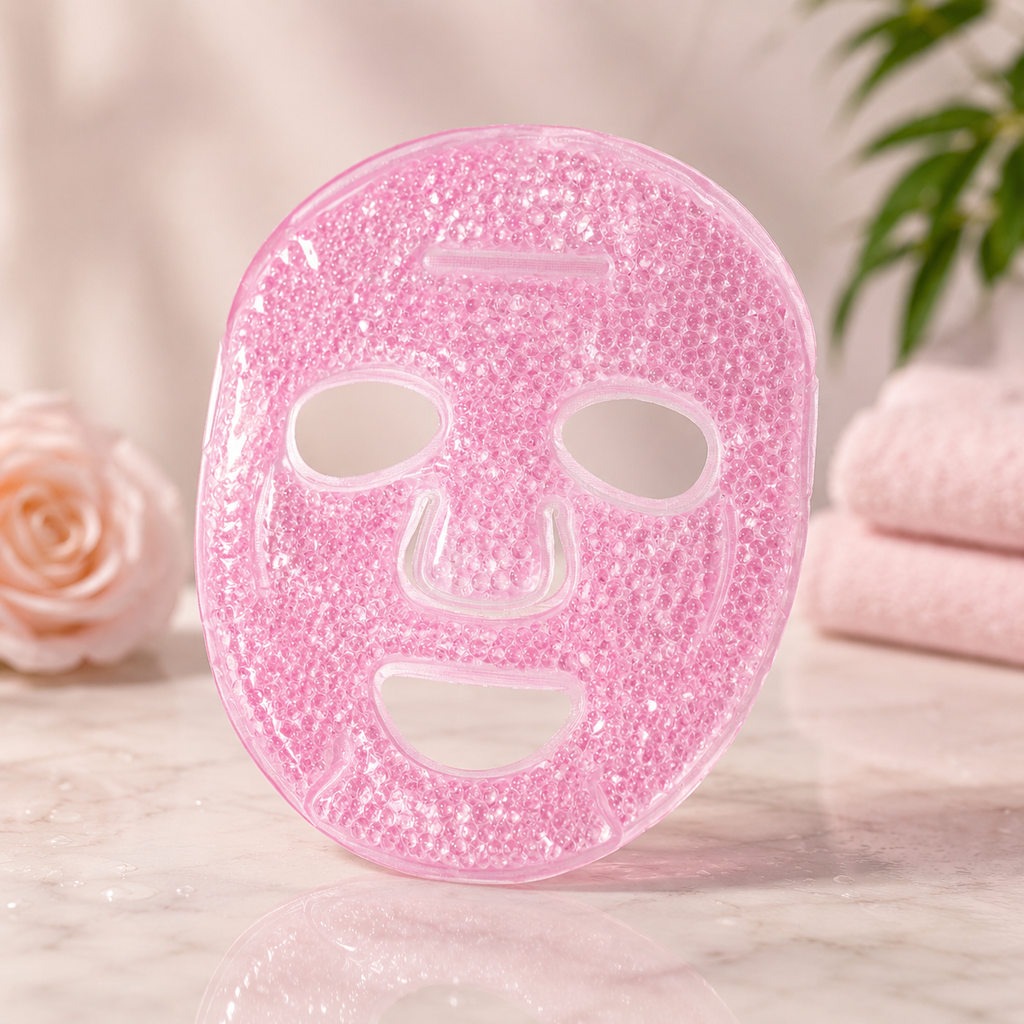 Gel Bead Face Mask for Puffiness & Pain Relief — Hot & Cold Therapy, Reusable