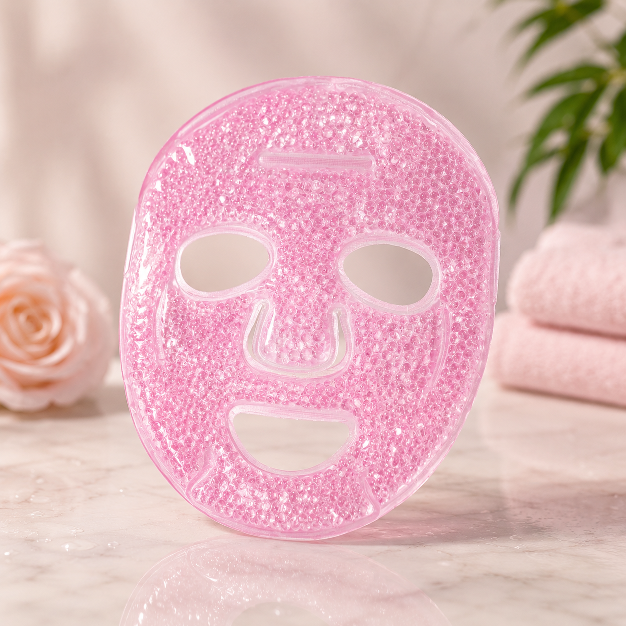 Gel Bead Face Mask for Puffiness & Pain Relief — Hot & Cold Therapy, Reusable