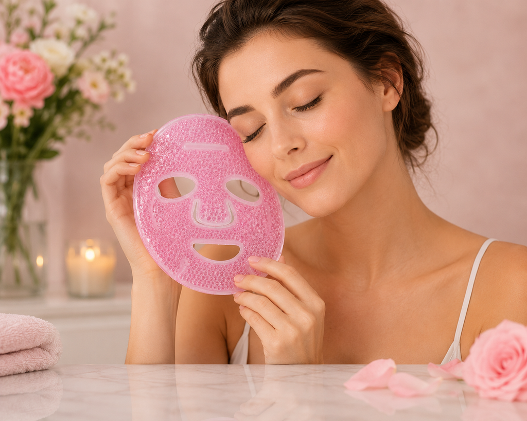 Gel Bead Face Mask for Puffiness & Pain Relief — Hot & Cold Therapy, Reusable