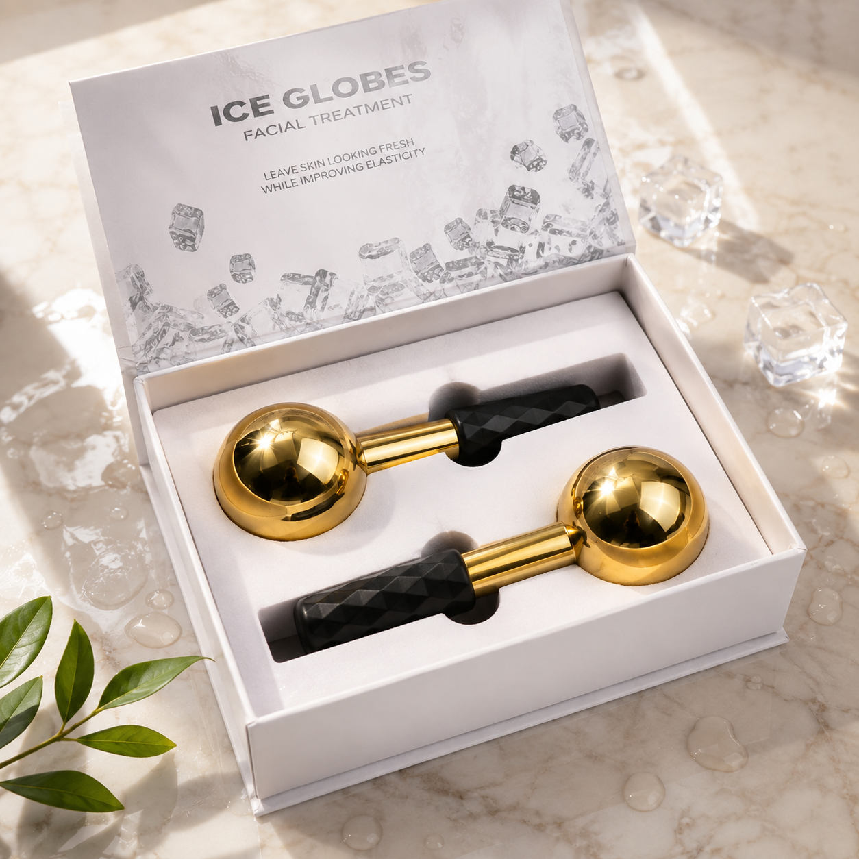 GlowSphere Facial Ice Globes — Cryotherapy Cooling Massager for Face, Eyes & Neck
