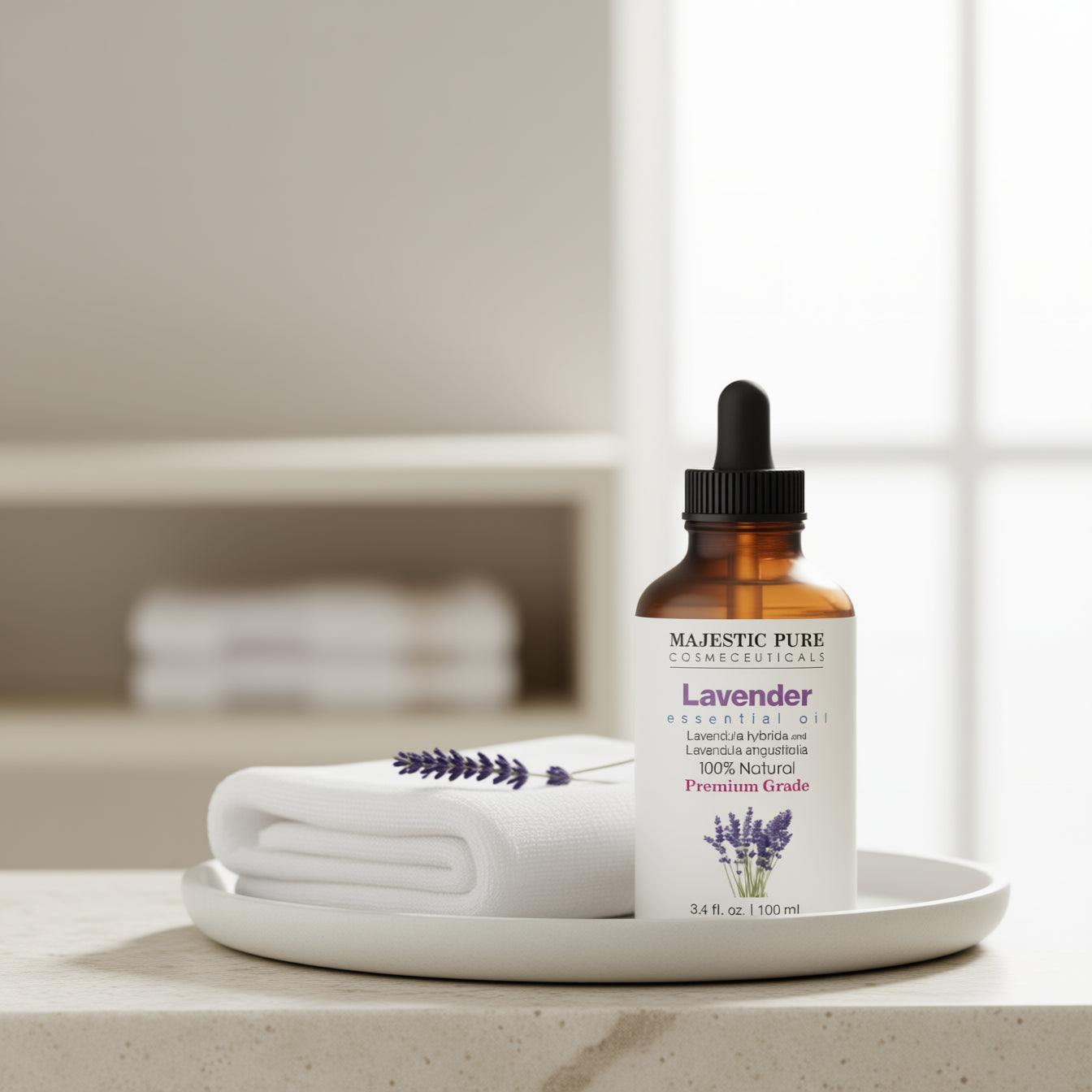 Pure Bliss Lavender Essential Oil USDA Certified (3.4 oz)