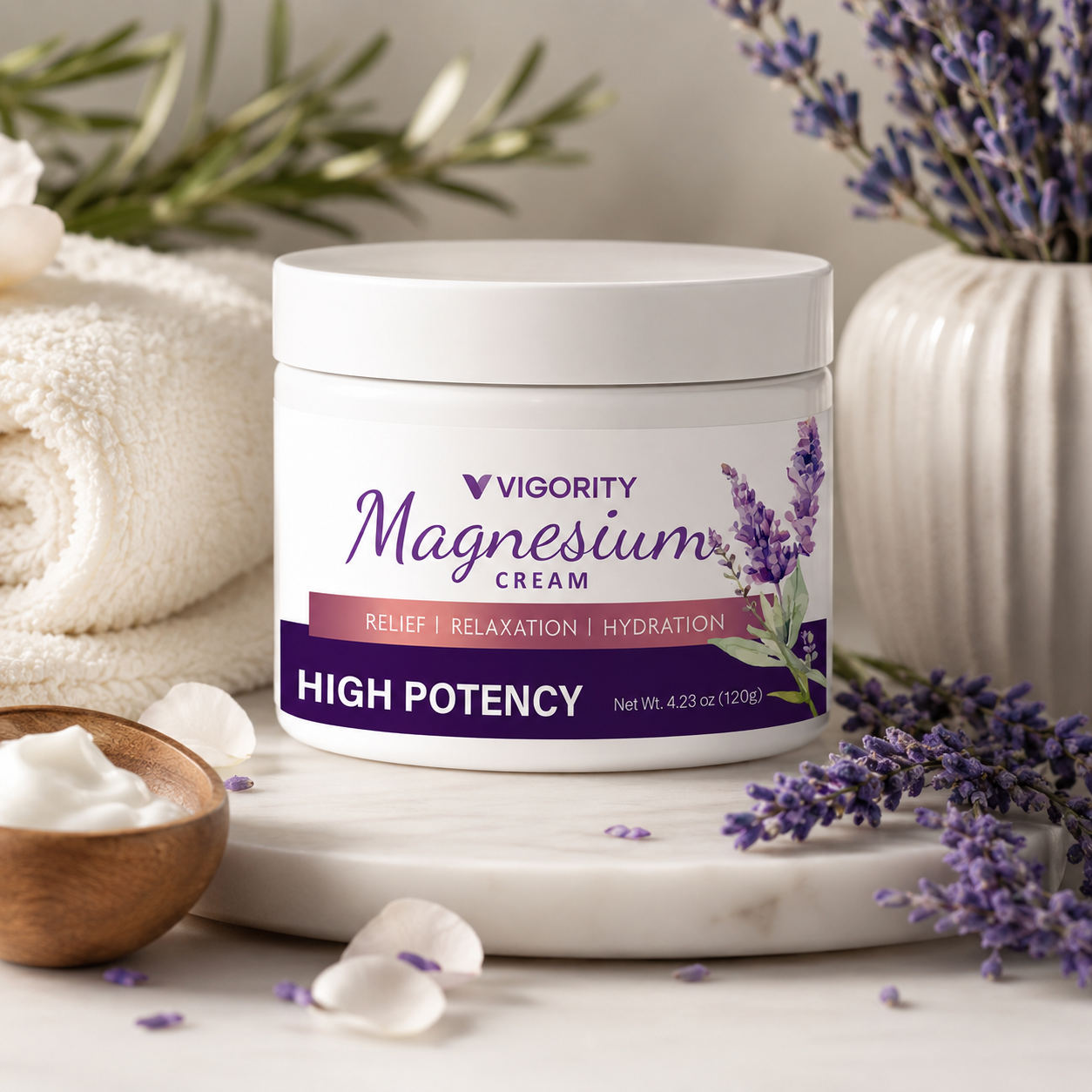 Lavender Magnesium Cream — Leg Cramp Relief