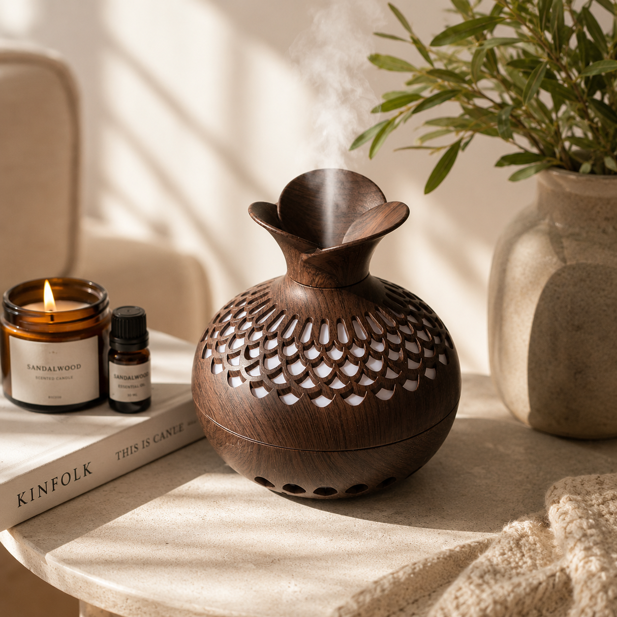 Compact Aroma Humidifier 300ml with Mood Light