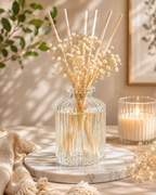 Saffron Ebony Reed Diffuser Set | 90-Day Fragrance with Real Flowers