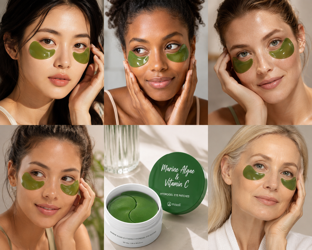 Marine Algae & Vitamin C Hydrogel Eye Patches — Dark Circles, Puffiness & Anti-Aging