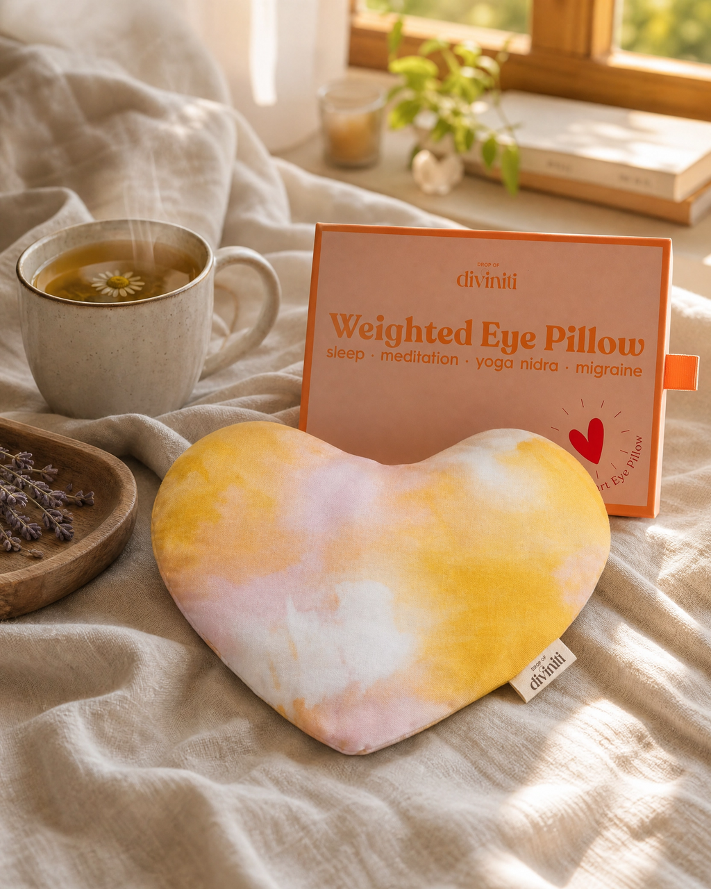 Lavender Weighted Eye Mask — Heart-Shaped, Migraine & Stress Relief, Sleep Aid