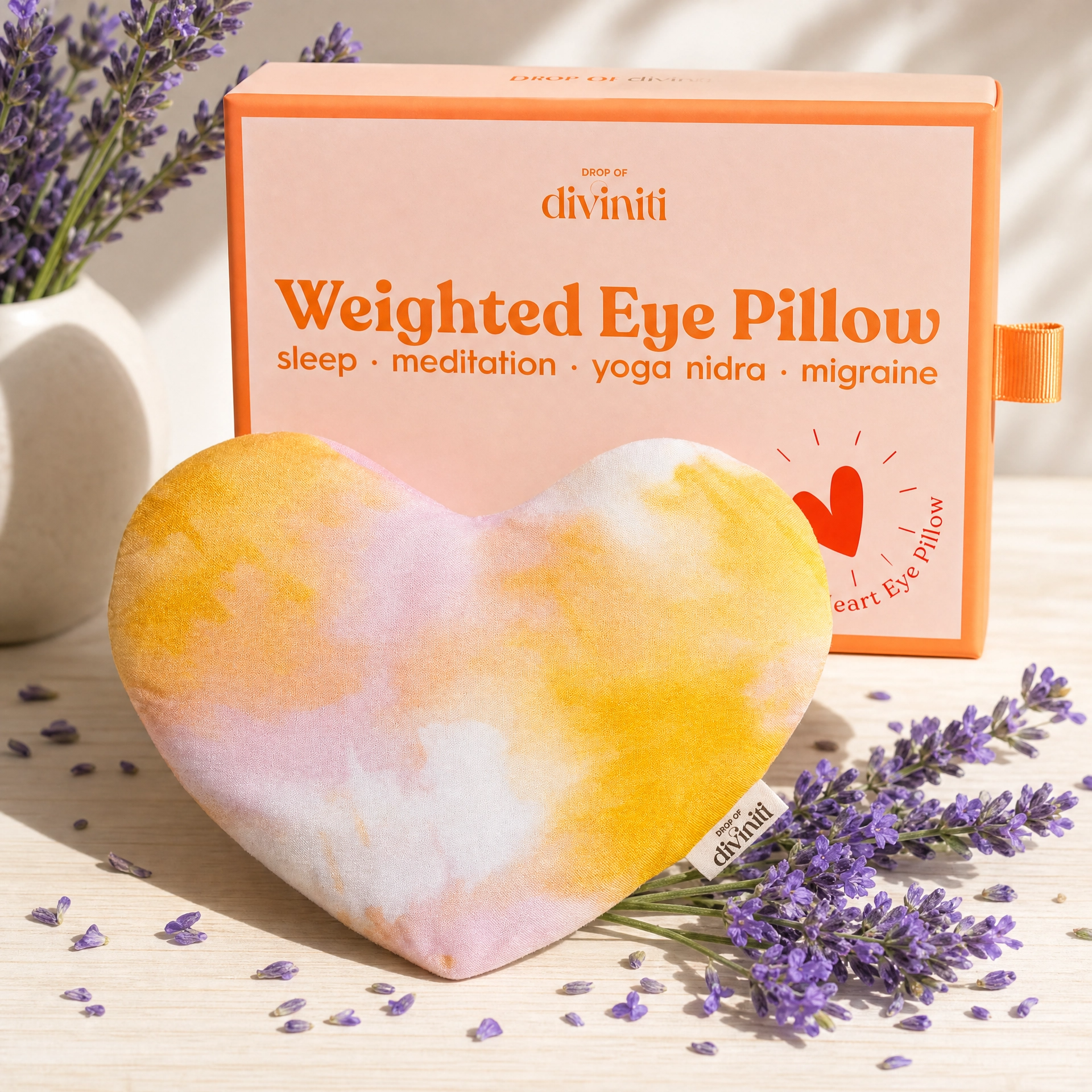 Lavender Weighted Eye Mask — Heart-Shaped, Migraine & Stress Relief, Sleep Aid